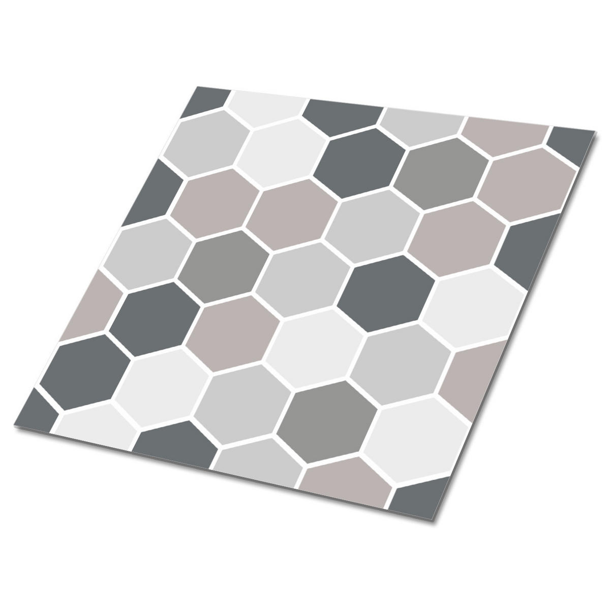 FLIESENAUFKLEBER 9 Stück 30x30 cm selbstklebend Bienenwabe - Grau, Textil (30/1.6/30cm) - TULUP