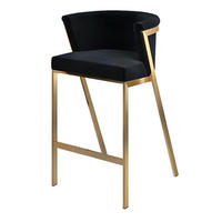 GLAM Elegance Barhocker – Handgefertigter Luxus in Gold - Goldfarben, Textil/Metall (49/87/49cm) - Fortisline