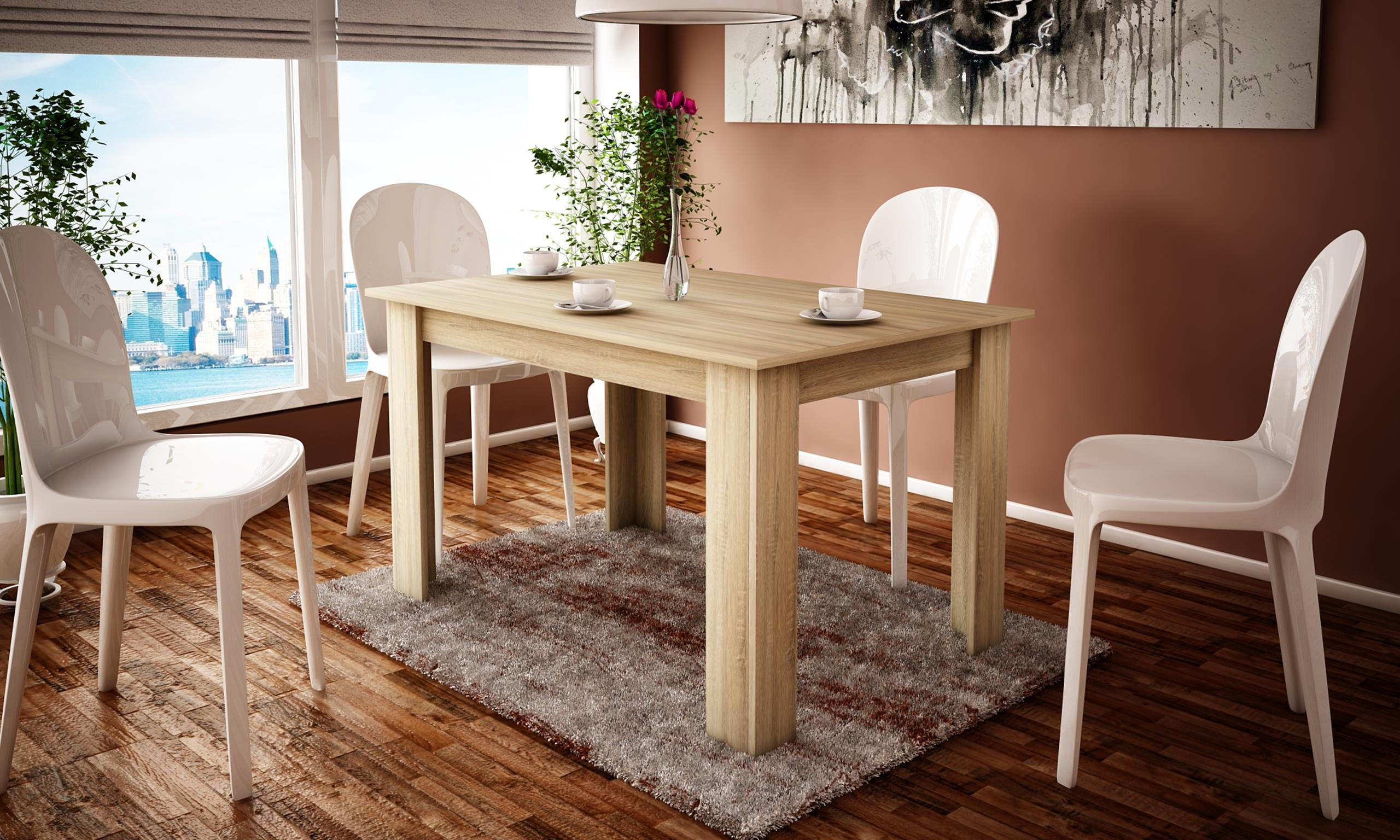 TISCH Kongo Sonoma Eiche 120/80/75 cm Schlichte - Sonoma Eiche, Holzwerkstoff (80/120/75cm) - Matkam Möbel