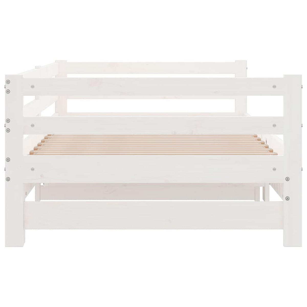 AUSZIEHBARES Tagesbett Ohne Matratze Weiss 80/200 Cm - Weiß, Naturmaterialien (80/200cm) - vidaXL