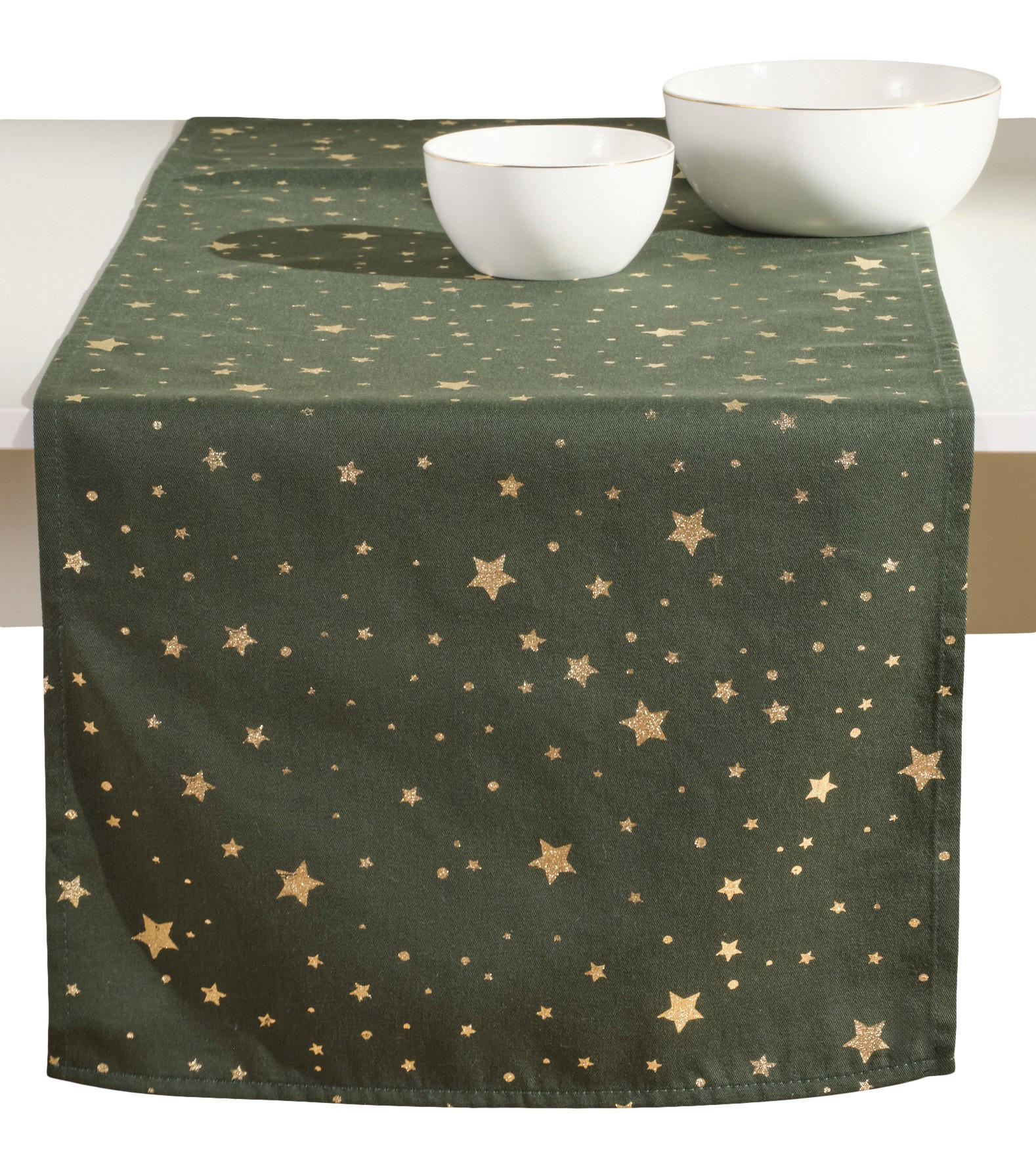 TISCHLÄUFER Noliso - Dunkelgrün, Textil (180/40/1cm) - home&you