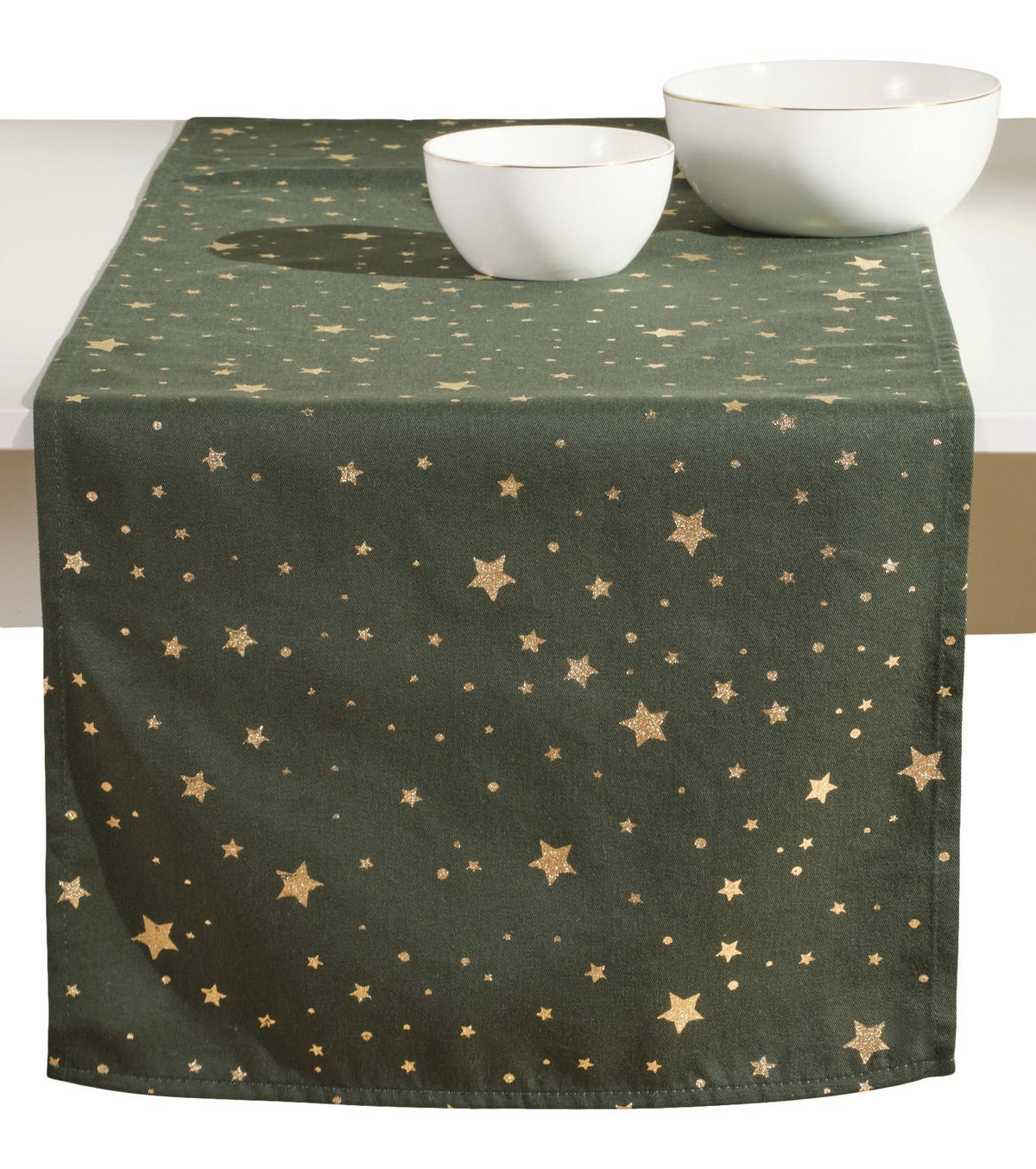 TISCHLÄUFER Noliso - Dunkelgrün, Textil (180/40/1cm) - home&you