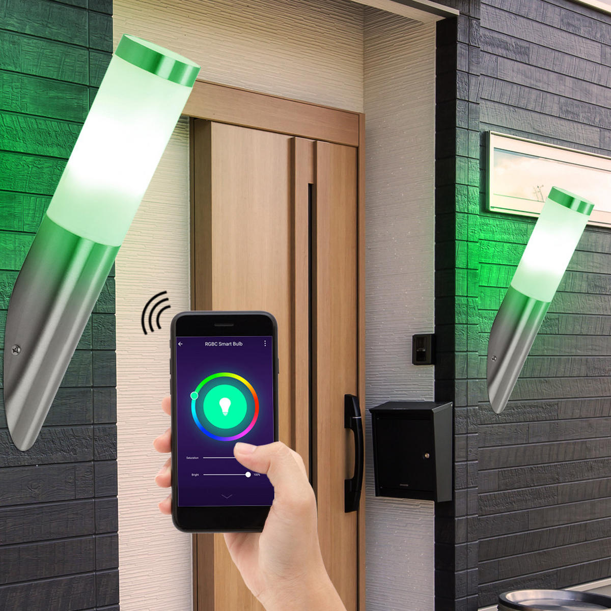 LED AUSSENLEUCHTE Edelstahl Silber 2er Set - Silberfarben, Kunststoff (17/8/40cm)