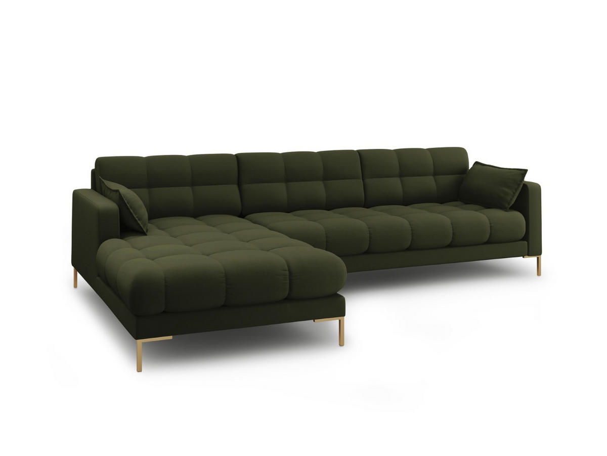 ECKSOFA links Mamaia aus strukturiertem Stoff grün 5 Sitzplätze - Grün, Textil (185/293cm) - Micadoni