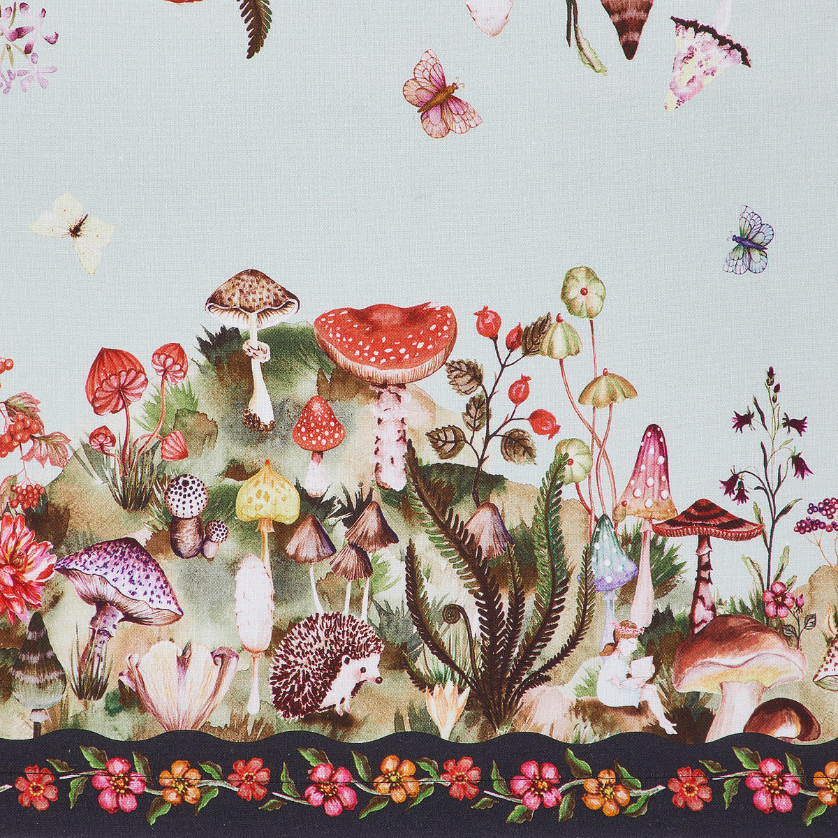 TISCHDECKE Funghi & Flowers 50x160 cm - Multicolor, Textil (160/50cm) - Butlers