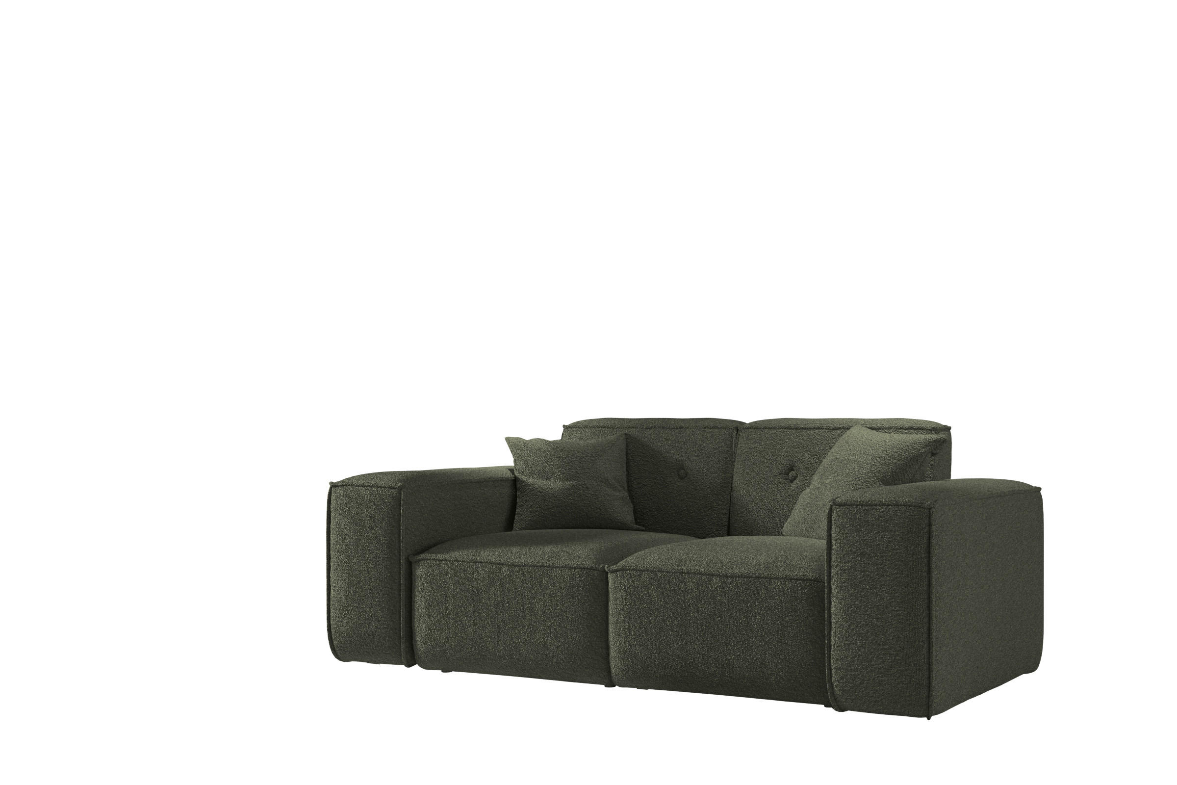SOFA Zweisitzer PULA Stoff Antic Dunkelgrün - Dunkelgrün, Holz (186/73/88cm) - Kaiser Möbel