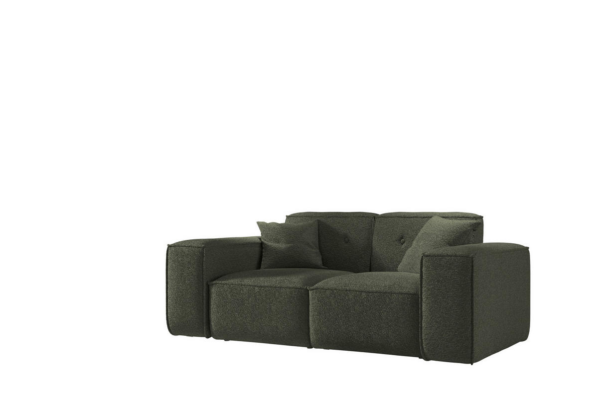 SOFA Zweisitzer PULA Stoff Antic Dunkelgrün - Dunkelgrün, Holz (186/73/88cm) - Kaiser Möbel