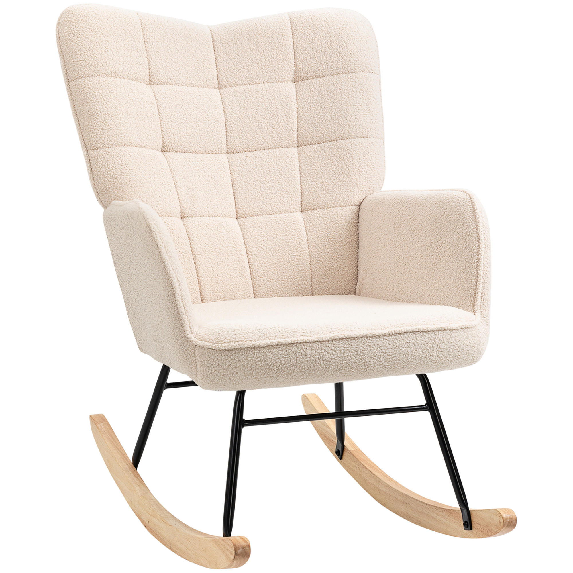 HOMCOM HOUPAČKOVÉ KŘESLO Relaxační křeslo do 120 kg, polyester, béžové 98x71x101cm