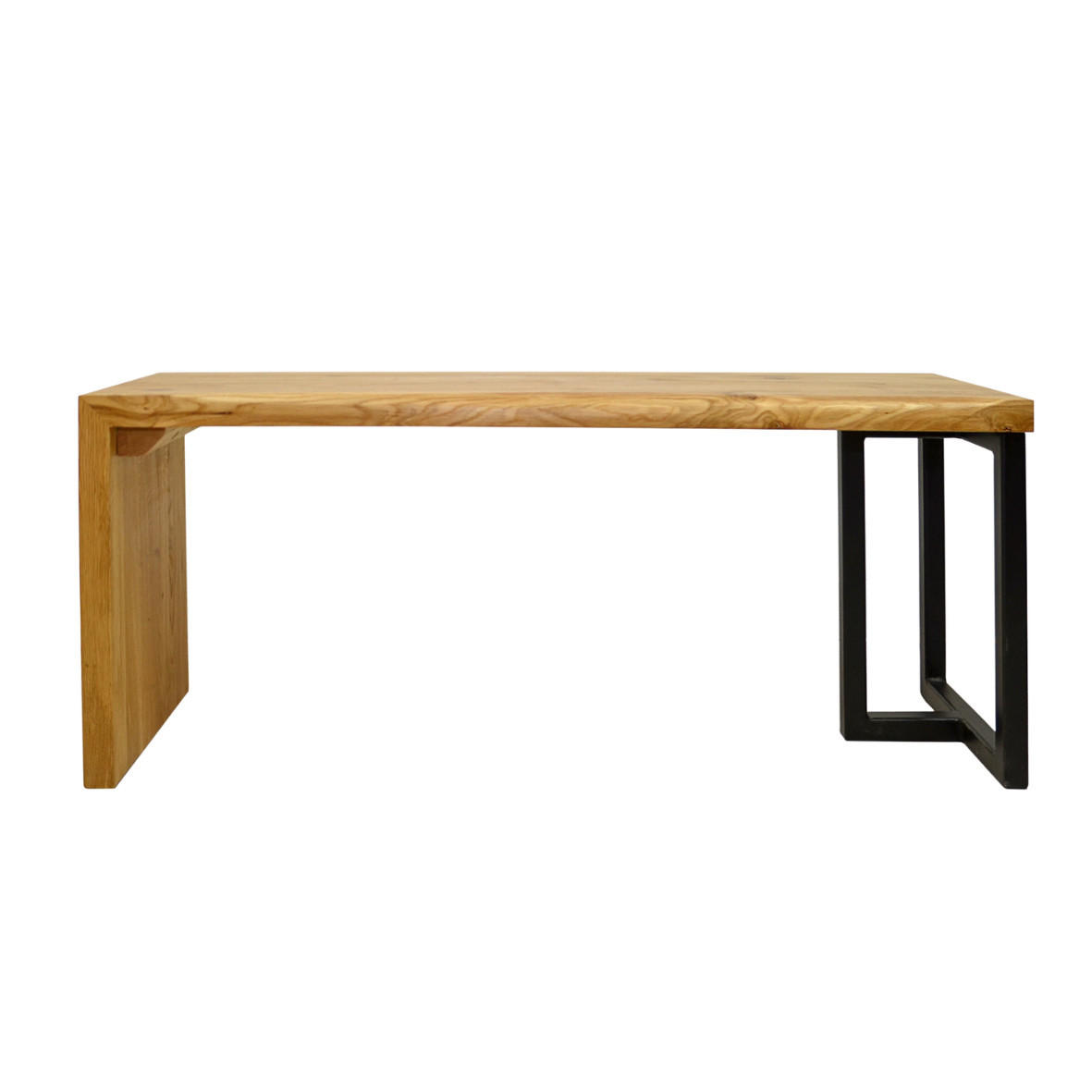 SITZBANK aus Eichenholz und Stahl fürs Wohnzimmer HUGON I - Eichefarben, Holz (110/45/35cm) - Rawood Furniture