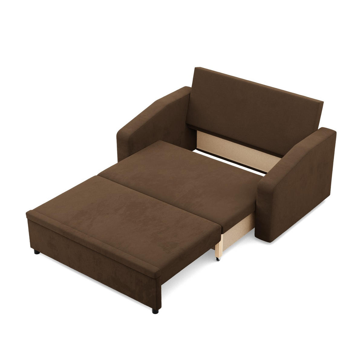 SOFA 2-SITZER MIT SCHLAFFUNKTION NEO, Dunkelbraun - Mokka, Textil (148/90/87cm) - Mebligo