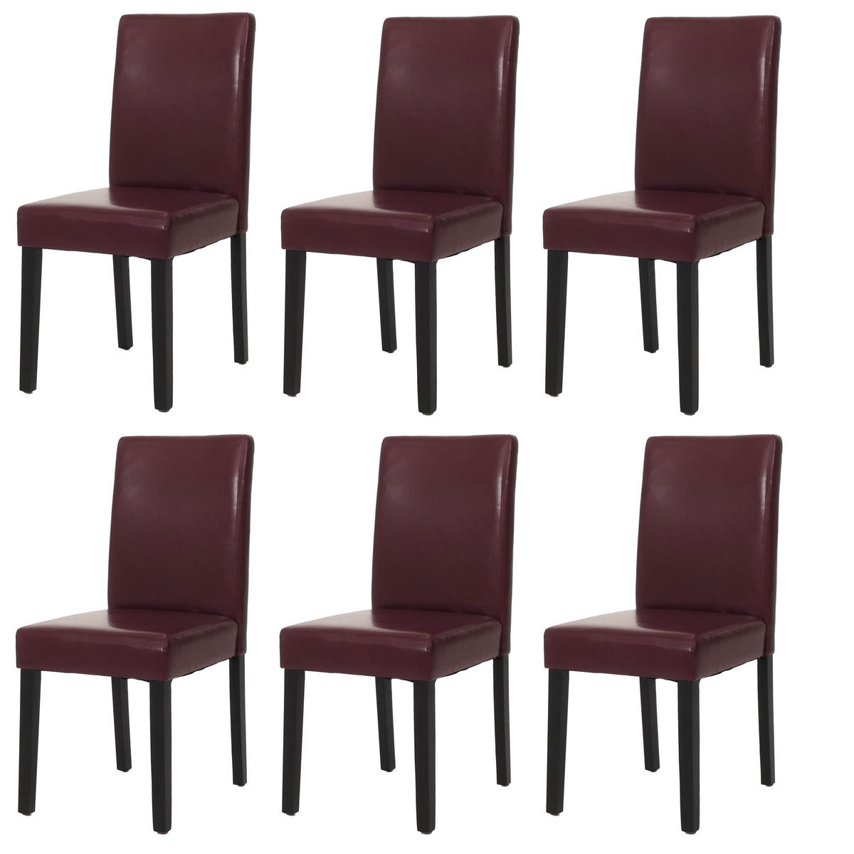 ESSZIMMERSTUHL Rot 6er-Set - Rot, Textil (43/90/56cm) - MCW