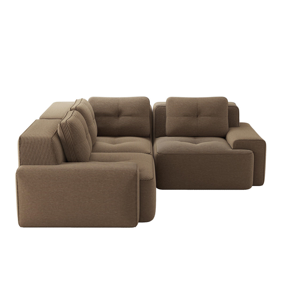 ECKSOFA DE-34221 modularer Tiefsitz Braun - Braun, Textil (104/177cm) - ComfortXL
