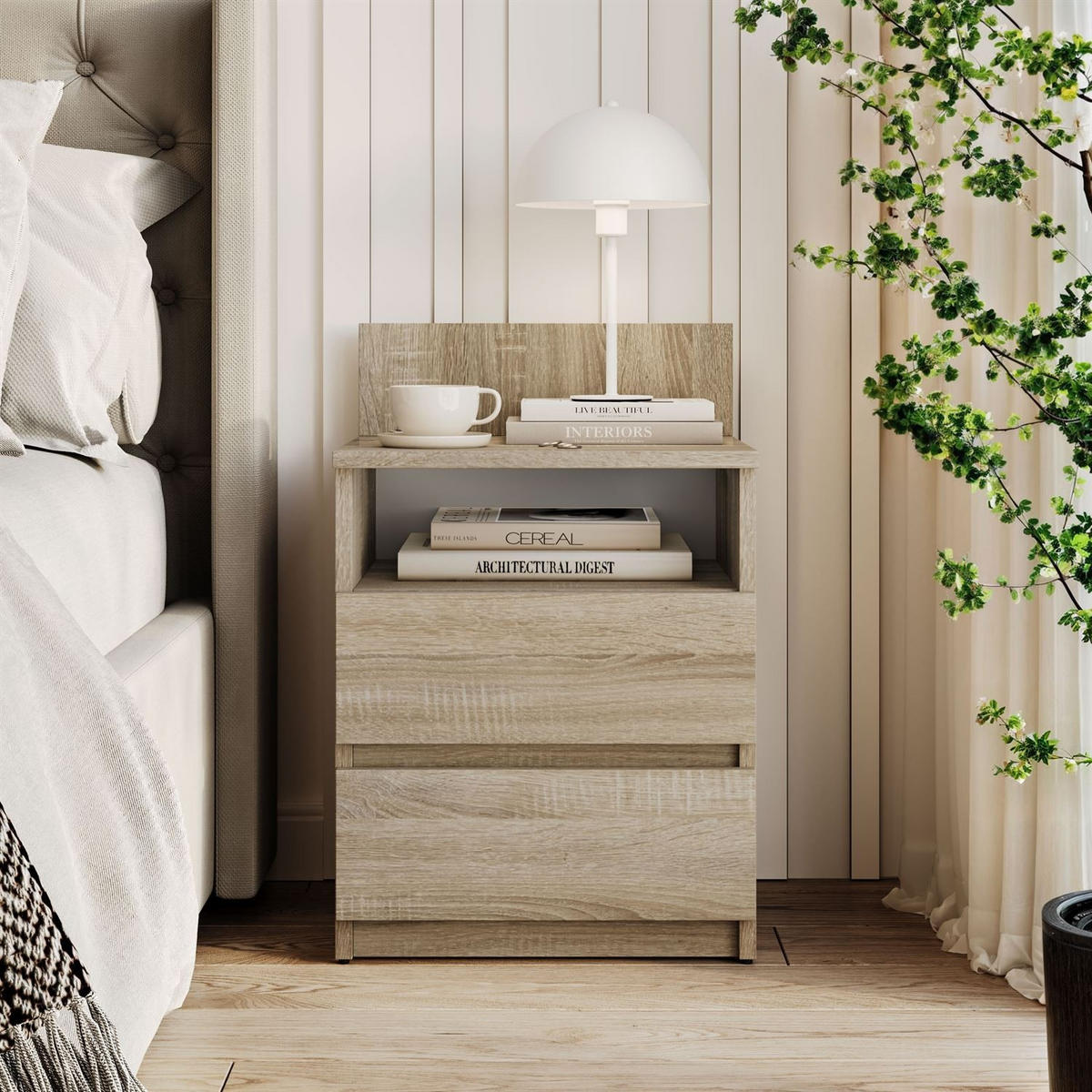 NACHTTISCH HANA M1 Sonoma Eiche - Sonoma Eiche, Holzwerkstoff (40/59/32cm) - Lookway