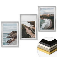 WANDBILDER 3er Set - 40x60 cm Silberner Rahmen - Klippenblicke, Strandlandschaften - Silberfarben, Kunststoff (40/60cm) - ArtPrintCave