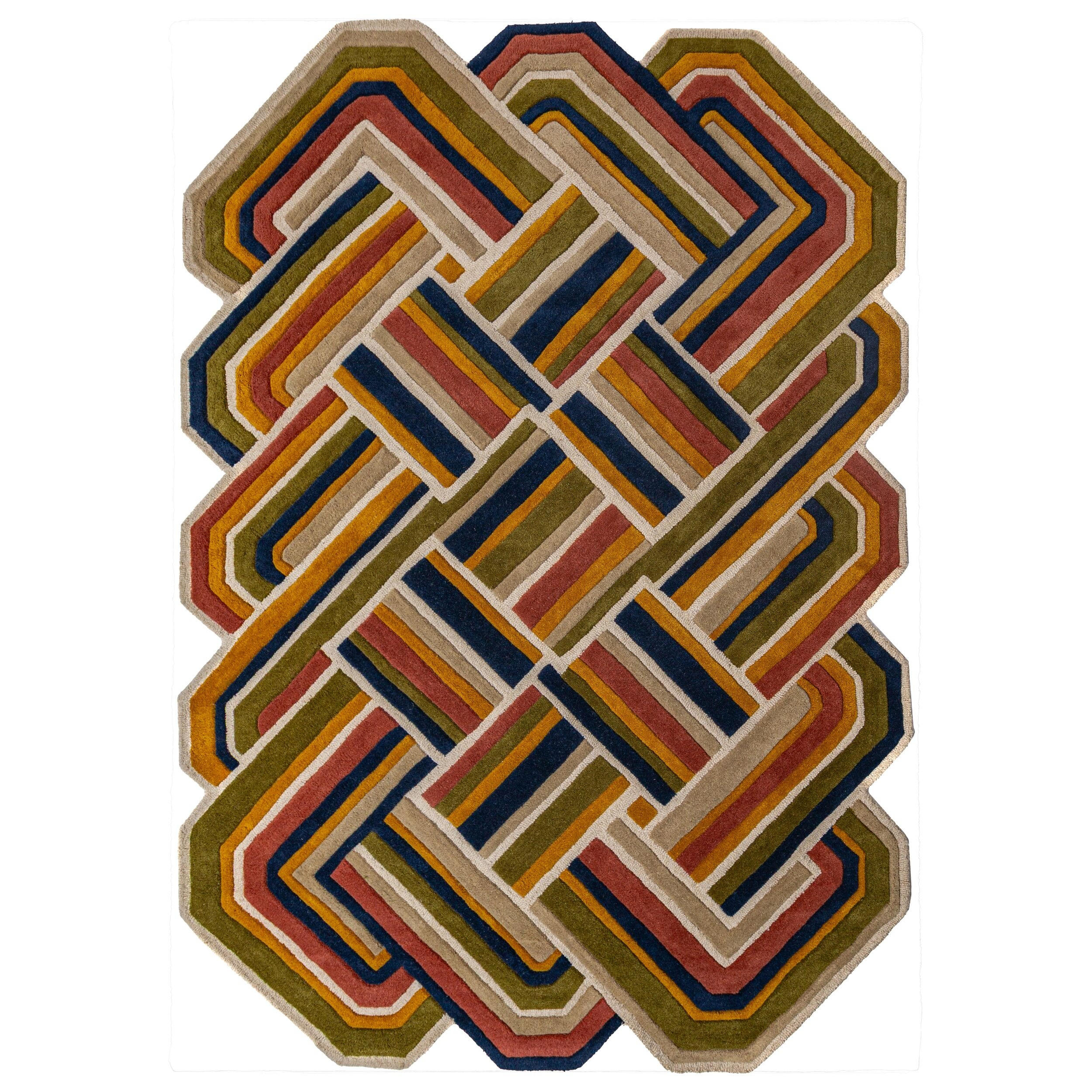 TEPPICH aus Wolle SOAR in Terrakotta, geometrisch, 160 x 230 cm - Rot, Textil (160/230cm) - KADIMA DESIGN