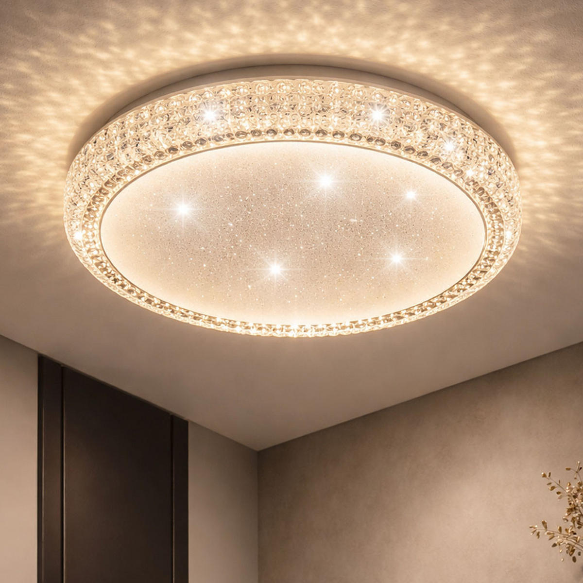 LED DECKENLEUCHTE Metall Kristallklar - Klar, Metall (30/30/8cm) - Globo Lighting