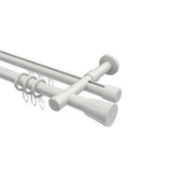 RUNDROHR-INNENLAUF-GARDINENSTANGEN-SET Prestige Sitra 540 cm (geteilt in 3 x 180 cm), 2-läufig, 20 mm Ø Weiß - Weiß, Metall (540cm) - INTERDECO
