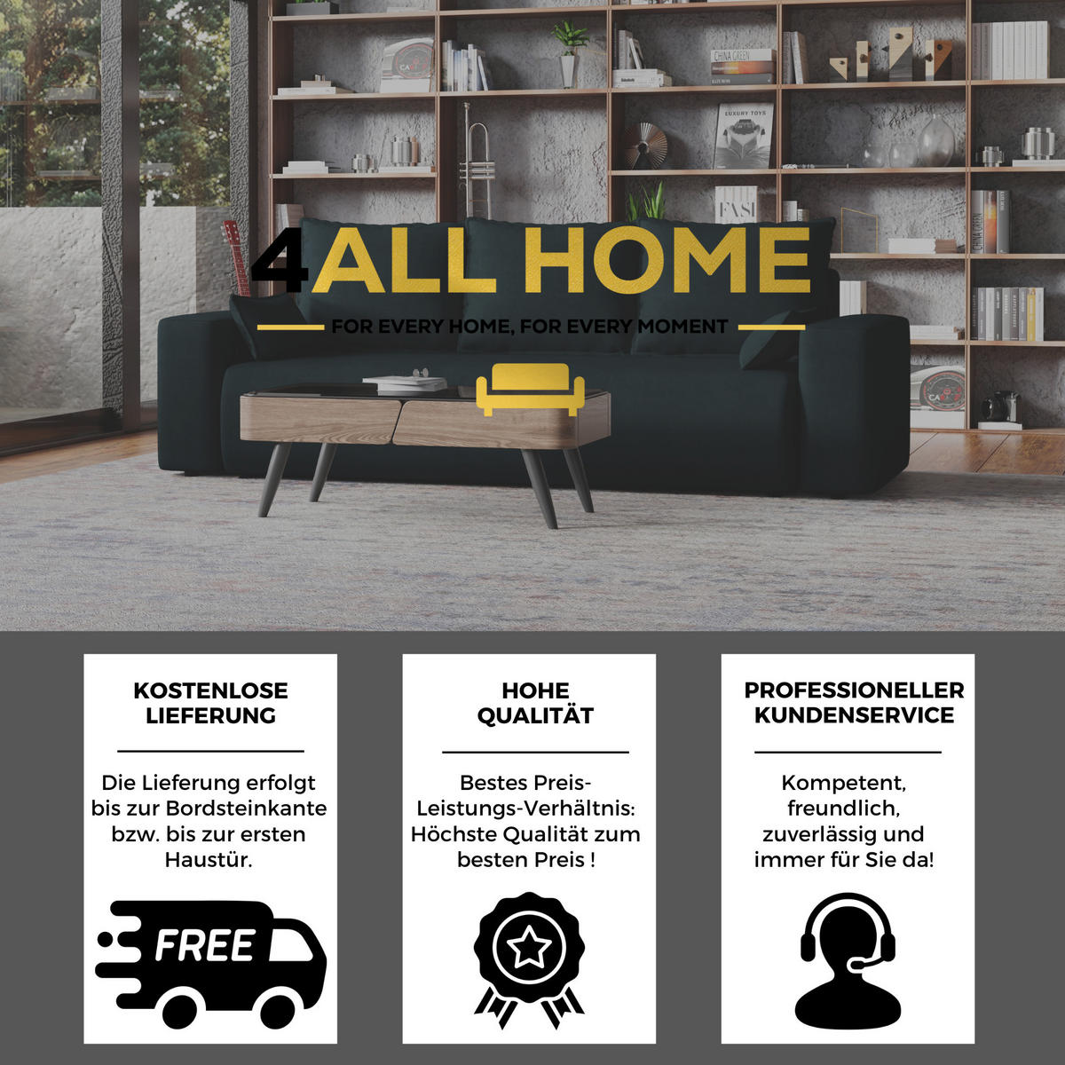 SOFA Bubi mit Bettkasten und Schlaffunktion, Velourstoff - Anthrazit, Holzwerkstoff (242/85/95cm)