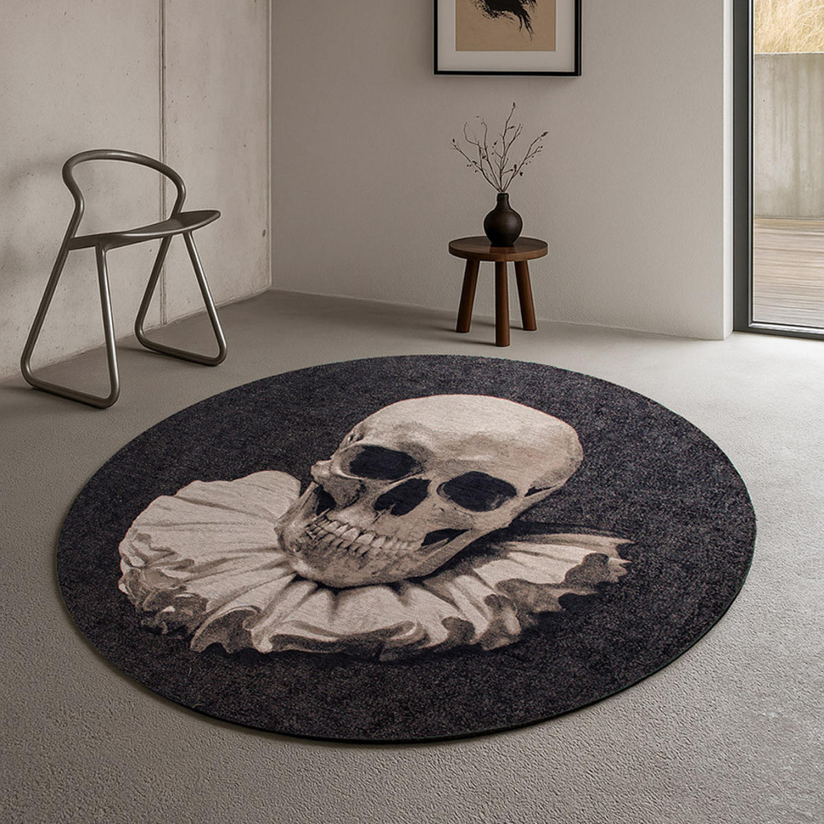TEPIH Funny Bones Pop Momento Mori 240/240 cm - crna, tekstil/prirodni materijali (240/240cm) - Louis De Poortere