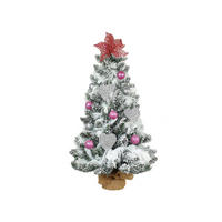 LAALU WEIHNACHTSBAUM geschmückt künstlich PERLENHERZ 60 cm mit LED-BELEUCHTUNG IM TOPF - Silberfarben/Weiß, Kunststoff (60cm) - LAALU