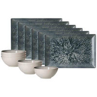 BRUNCH-SET Grana blau-grau 12er Set - Blau/Grau, Keramik (2/2/2cm) - Ritzenhoff Breker