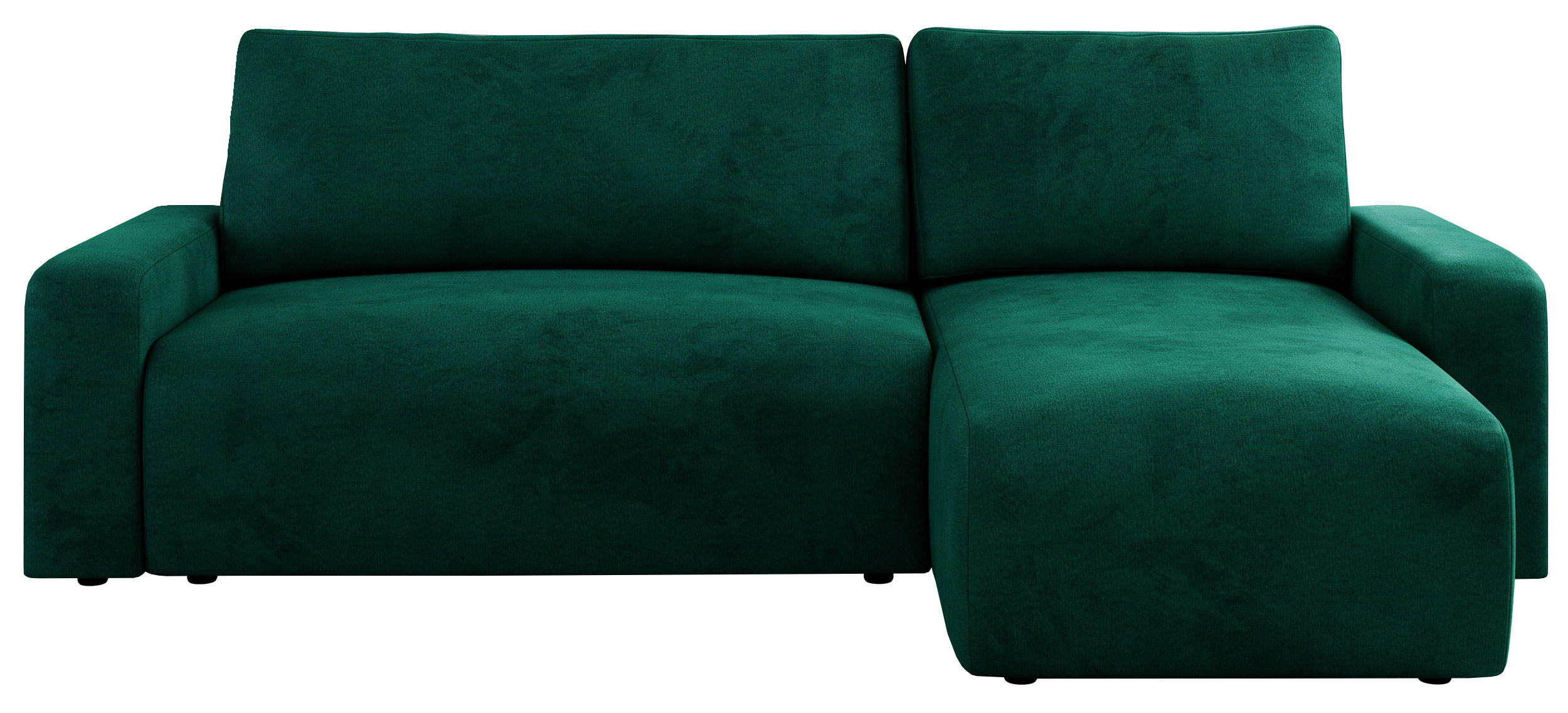 ECKSOFA ARGOS Dunkelgrün Velours - Dunkelgrün/Schwarz, Kunststoff/Textil (245/150cm) - MKS