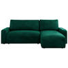 ECKSOFA ARGOS Dunkelgrün Velours - Dunkelgrün/Schwarz, Kunststoff/Textil (245/150cm) - MKS