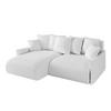 ECKSOFA mit Schlaffunktion und Bettkasten ONESK-L -v1 208x165x40 Weiß Bouclé - Weiß, Holzwerkstoff/Kunststoff (208/165cm) - ALTDECOR