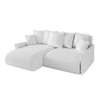 ECKSOFA mit Schlaffunktion und Bettkasten ONESK-L -v1 208x165x40 Weiß Bouclé - Weiß, Holzwerkstoff/Kunststoff (208/165cm) - ALTDECOR