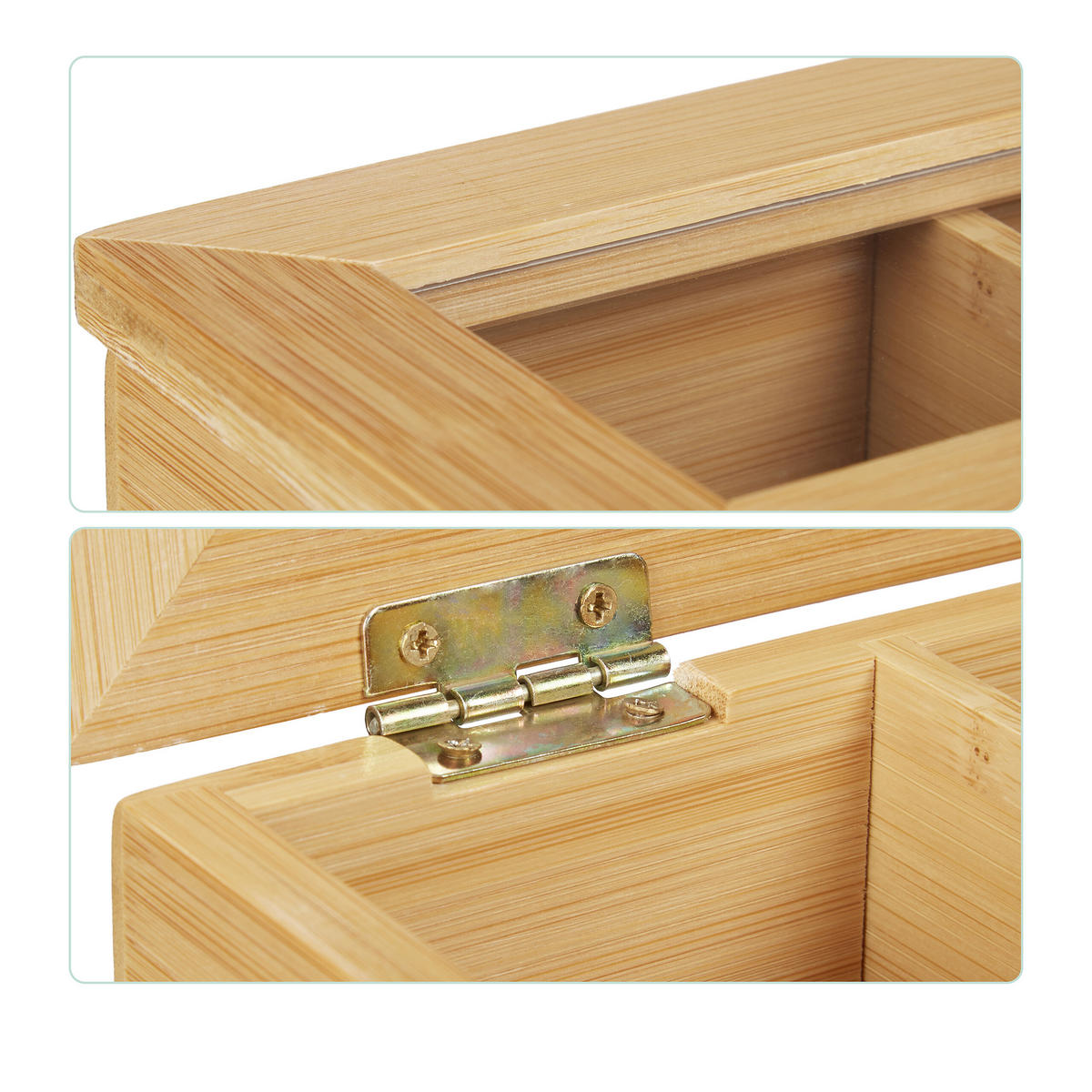 TEEBOX - Hellbraun, Holz/Kunststoff (44/9/9cm) - Relaxdays