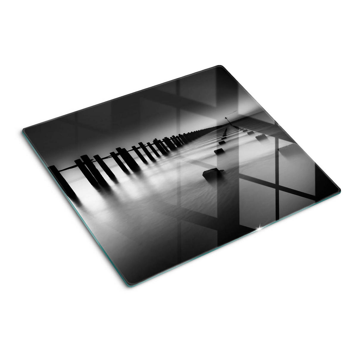 GLASPLATTE 60x52 cm Themse - Schwarz, Glas (60/0.4/52cm) - TULUP