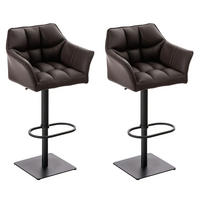 BARHOCKER Set Damaso 64x45x88 cm Braun - Braun, Leder (64/88/45cm) - furnicato