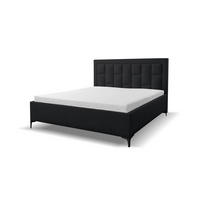 POLSTERBETT VENEZIA mit Kopfteil, 140 x200 cm, Doppelbett mit Bettkasten und Lattenrost aus Strukturstoff, Velourstoff, Frabe: Schwarz - Schwarz, Holz/Kunststoff (140/200cm) - VENASI MÖBEL