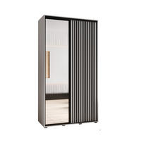 SCHWEBETÜRENSCHRANK 235,2/130/45 2-türig - Schwarz/Weiß, Holz/Metall (130/235/45cm) - Abiks Möbel
