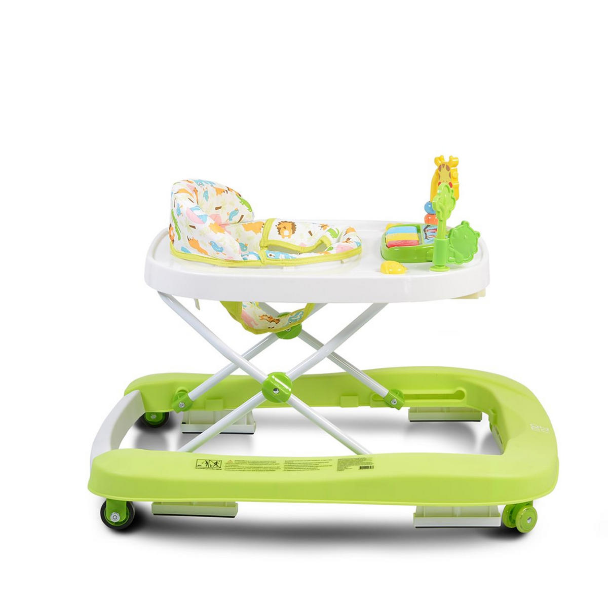 LAUFHILFE Zoo 2 in 1 grün Spielcenter, Schwenkräder vorne, hohe Rückenlehne - Grün, Kunststoff (57/54/67cm) - Moni