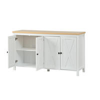 SIDEBOARD Weiß MDF 4 Türen 2 Fächer 140cm Modern Schrank - Weiß, Holzwerkstoff (140/78/40cm) - FLIEKS