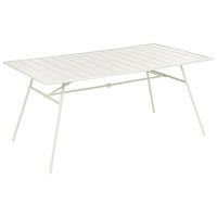 ZAHRADNÍ STŮL 160/90 cm Kov Světle béžový Terenzo - béžová, kov (160/90/74cm) - Beliani