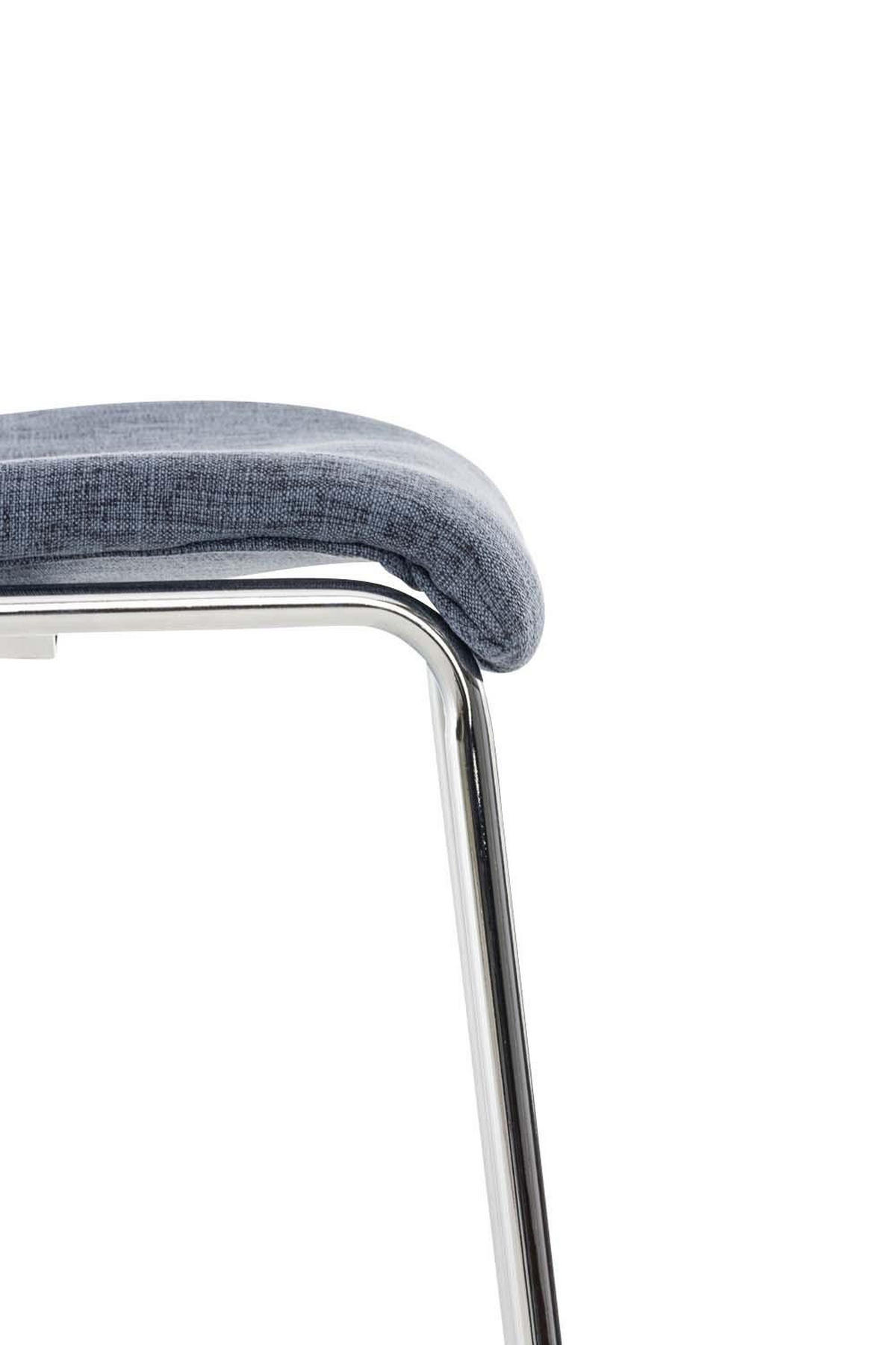 BARHOCKER Stoff Blau - Chromfarben/Blau, Textil/Metall (43/100/48cm) - CLP