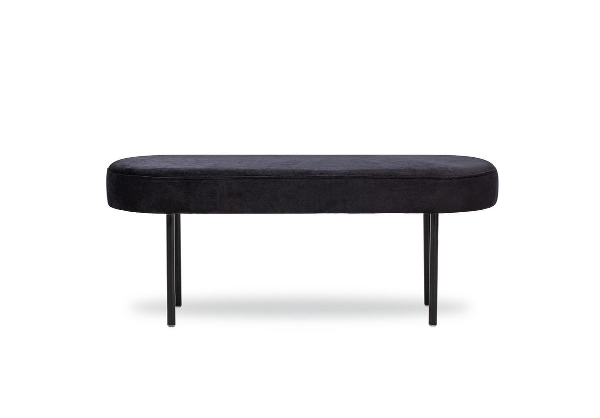 SITZBANK Samt Schwarz - Schwarz, Textil (100/38/35cm) - Nordlys
