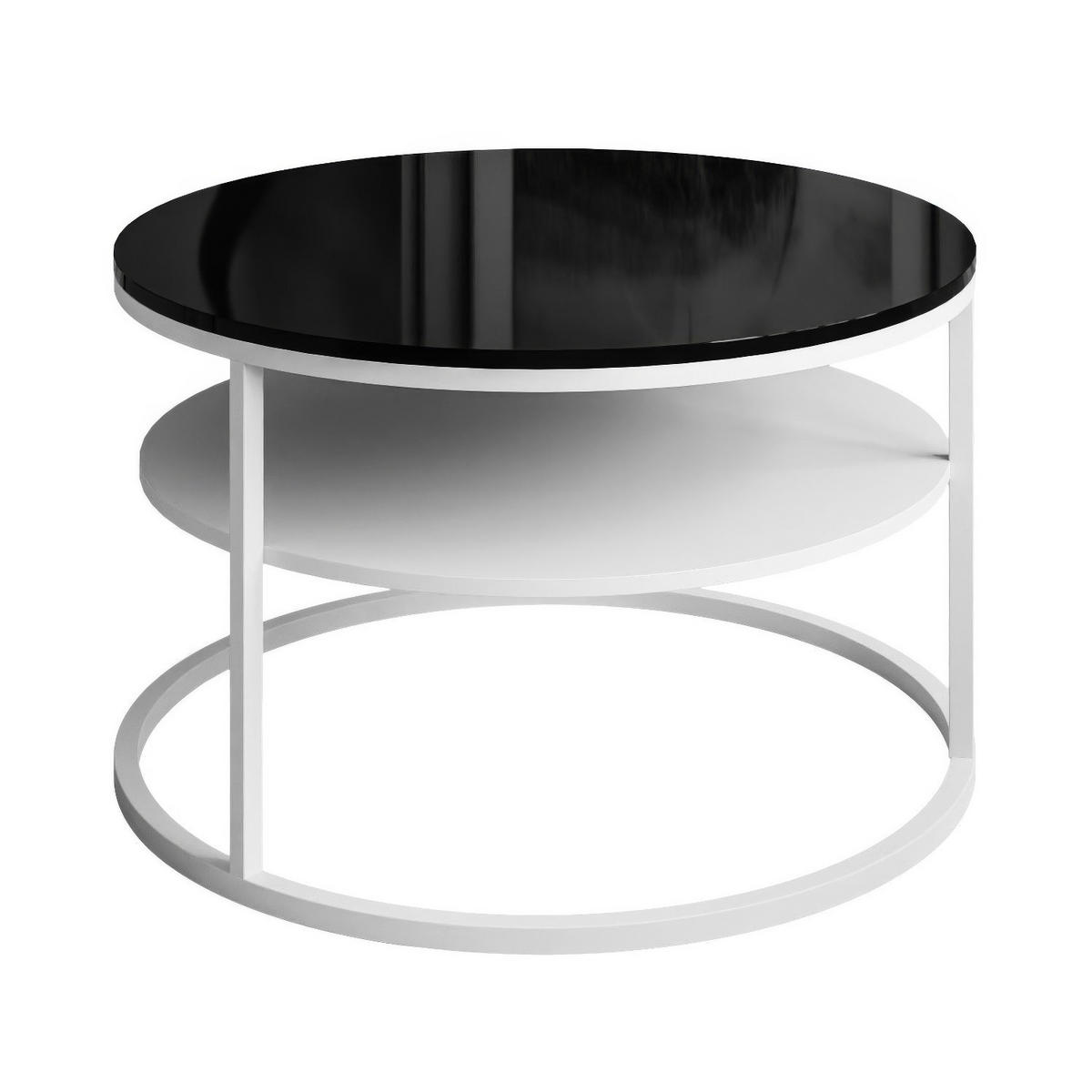 COUCHTISCH CIRI mit Regal Hochglanz - Weiß, Holzwerkstoff (70/70/48.6cm) - Lookway