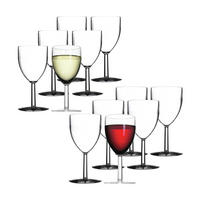 KUNSTSTOFF ROT- UND WEISSWEINGLÄSER transparent 300 ml + 200 ml 12er Set - Transparent, Kunststoff (0.001L) - Mepal