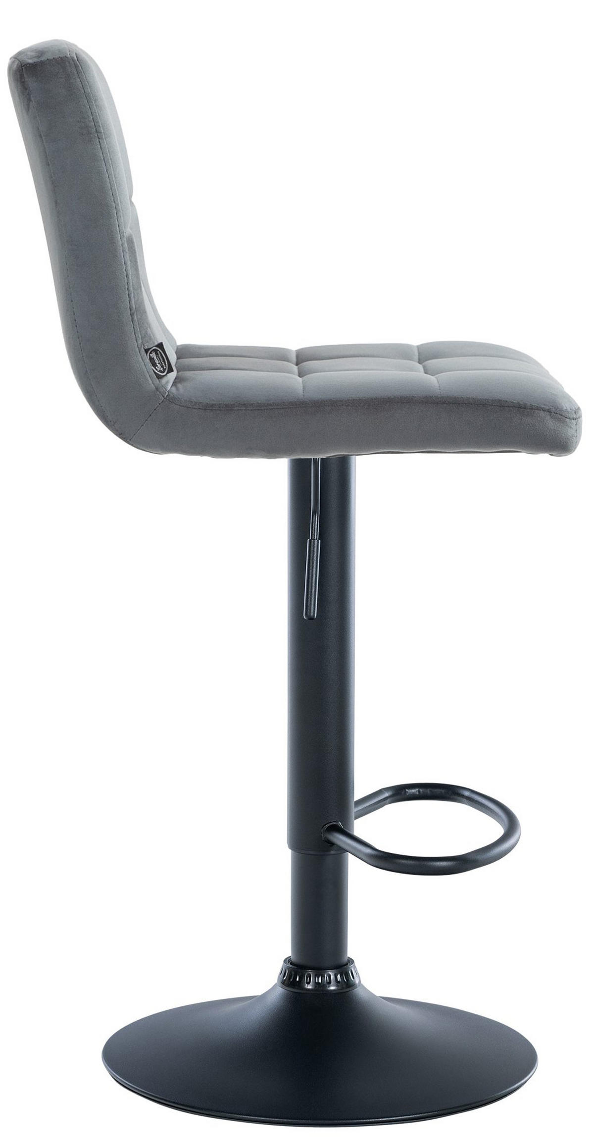 BARHOCKER 2er Set Peran Samt schwarz dunkelgrau - Dunkelgrau/Schwarz, Textil/Metall (46/114/47cm) - TPFLiving