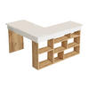 ECKSCHREIBTISCH mit Stauraum - Weiß & Naturfarben - LILEUL - Naturfarben, Holz (120/129/72cm) - Vente-Unique