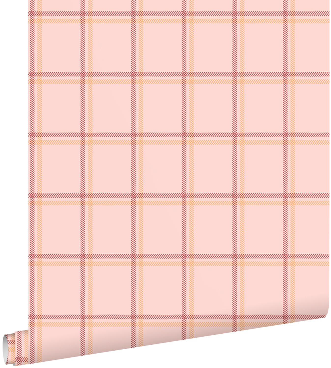 TAPETE Karomuster 50 x 900 cm - Pink, Papier (50/900cm) - ESTAhome
