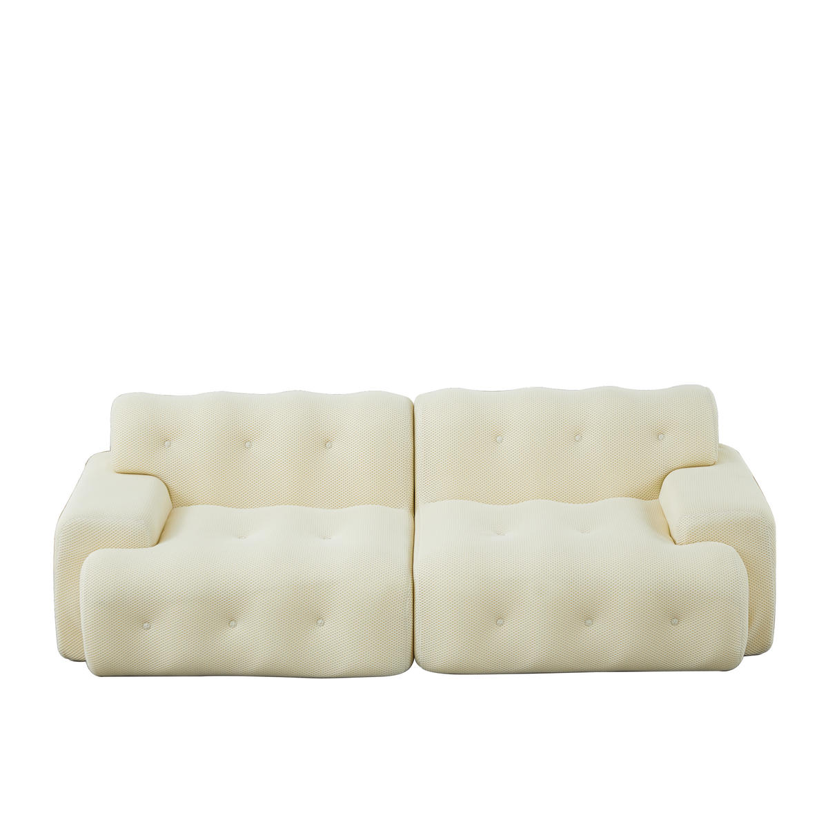 2-SITZER-SOFA 224/104/66 cm, montagefrei mit 3D-Strickgewebe und breiten Armlehnen, Beige - Beige, Textil (224/66/104cm) - Redom