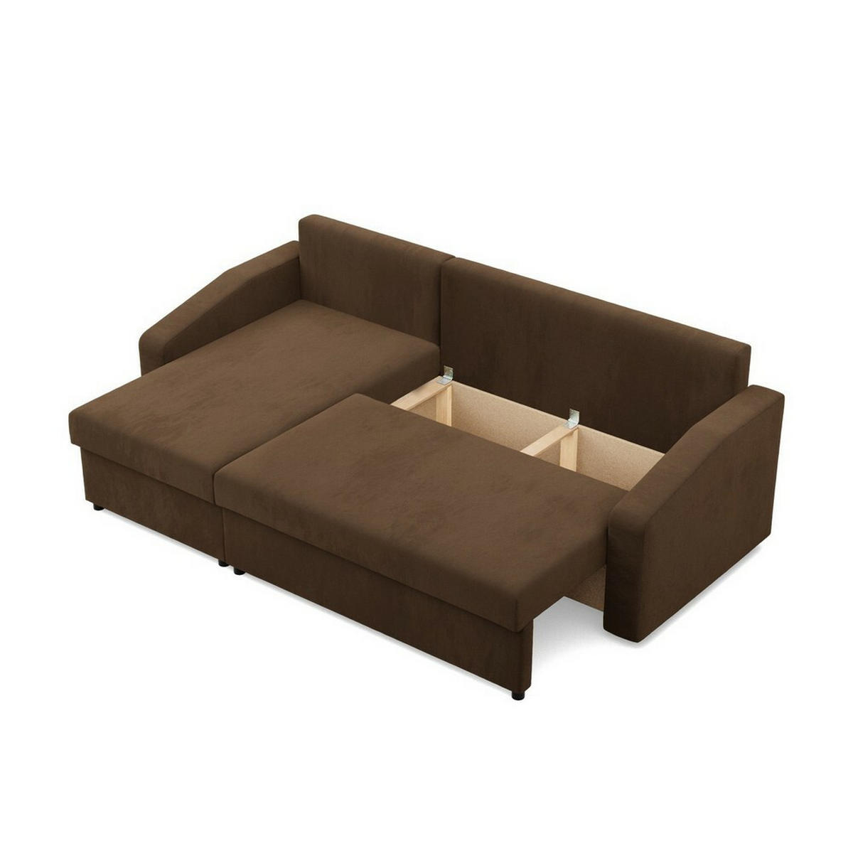 ECKSOFA Neo mit abgeschrägter Armlehnen braun - Braun, Textil (231/140cm) - SIMKAM Furniture