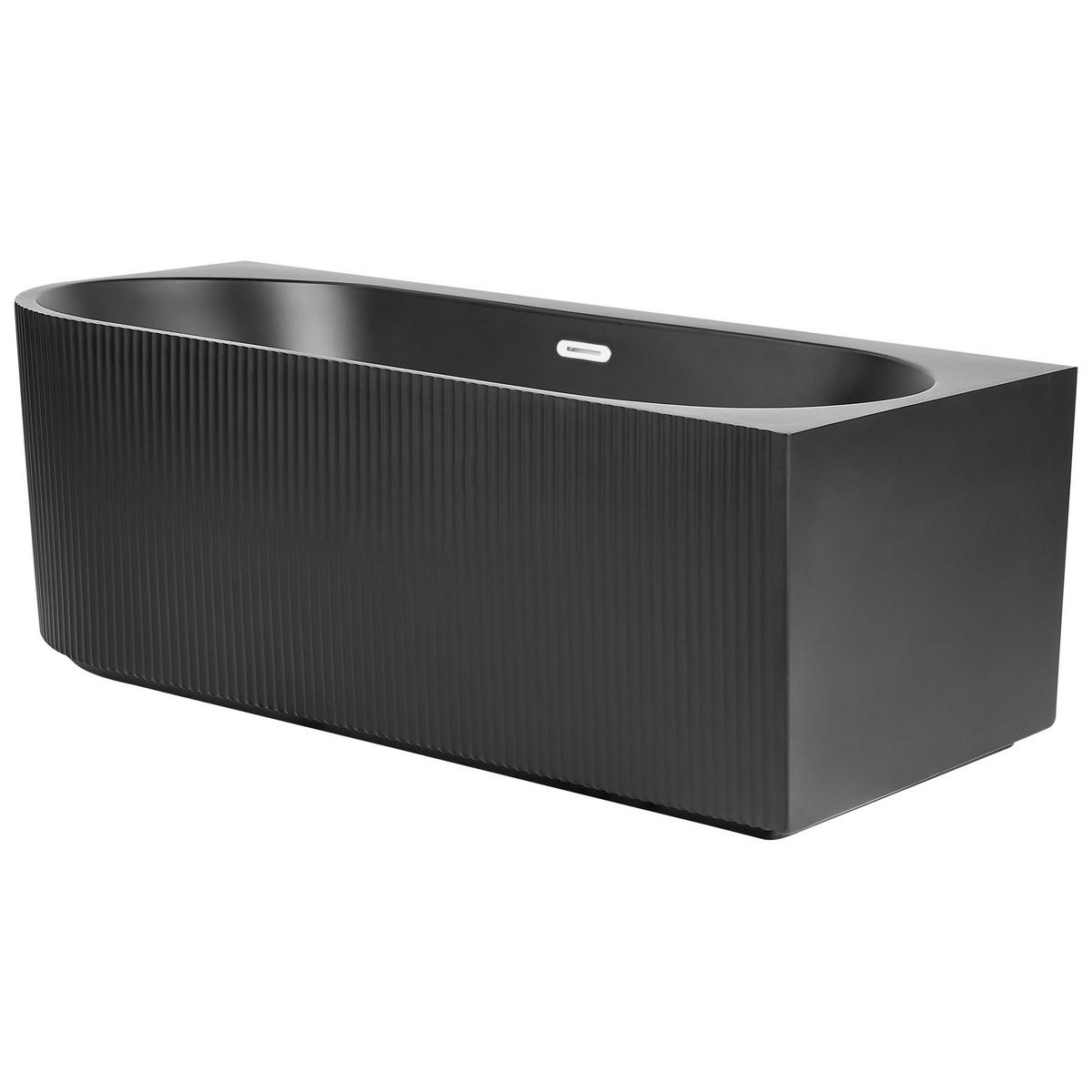 ECKBADEWANNE 80x170x60 cm schwarz Gocta - Schwarz, Kunststoff (80/60/170cm) - Beliani