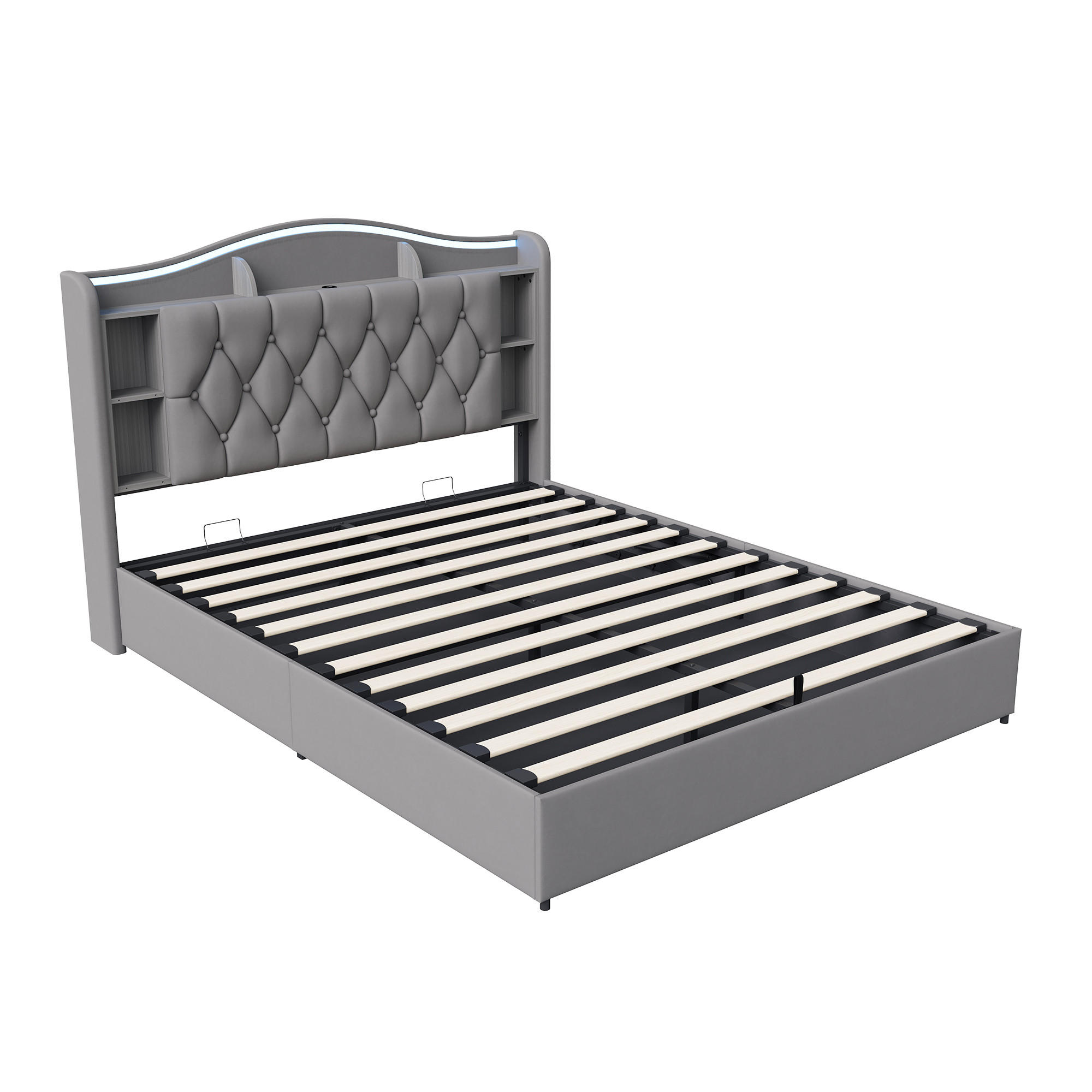 Casiva Polsterbett Grau 140x190 cm