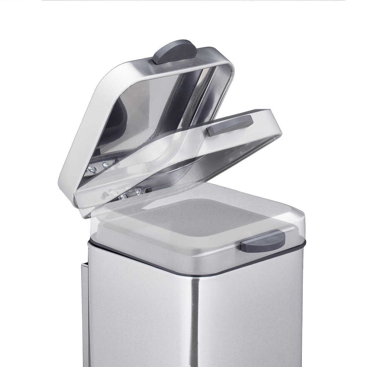 KOSMETIKEIMER - Silberfarben, Kunststoff/Metall (16/24.5/23cm) - Relaxdays