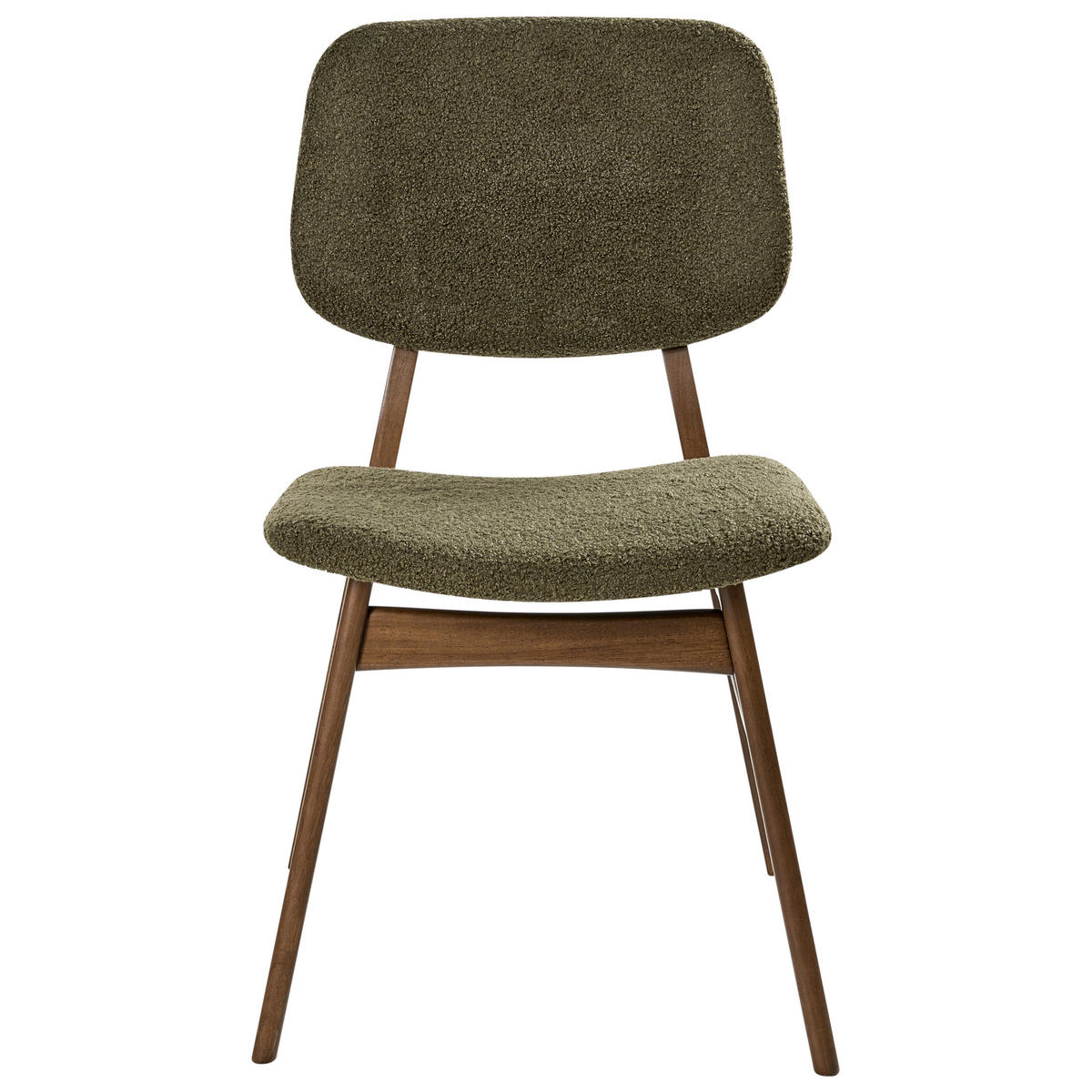 ESSZIMMERSTUHL 2er-Set Grün Elaine - Dunkelbraun/Grün, Textil (48/81/54cm) - Beliani